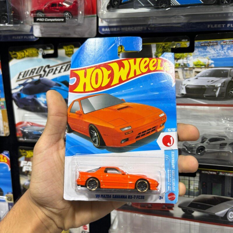 Hot Wheels 89 Mazda Savanna RX-7 FC3S HW J-Imports Ages 3 and Up 112/250 (Orange)