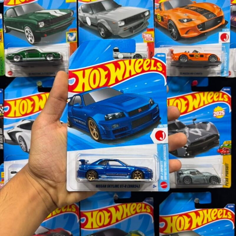 Hot Wheels Nissan Skyline Gt-r (bnr34) [blue] Mainline 1:64 Scale 1:64 Scale Diecast Model - Mint Blister Pack